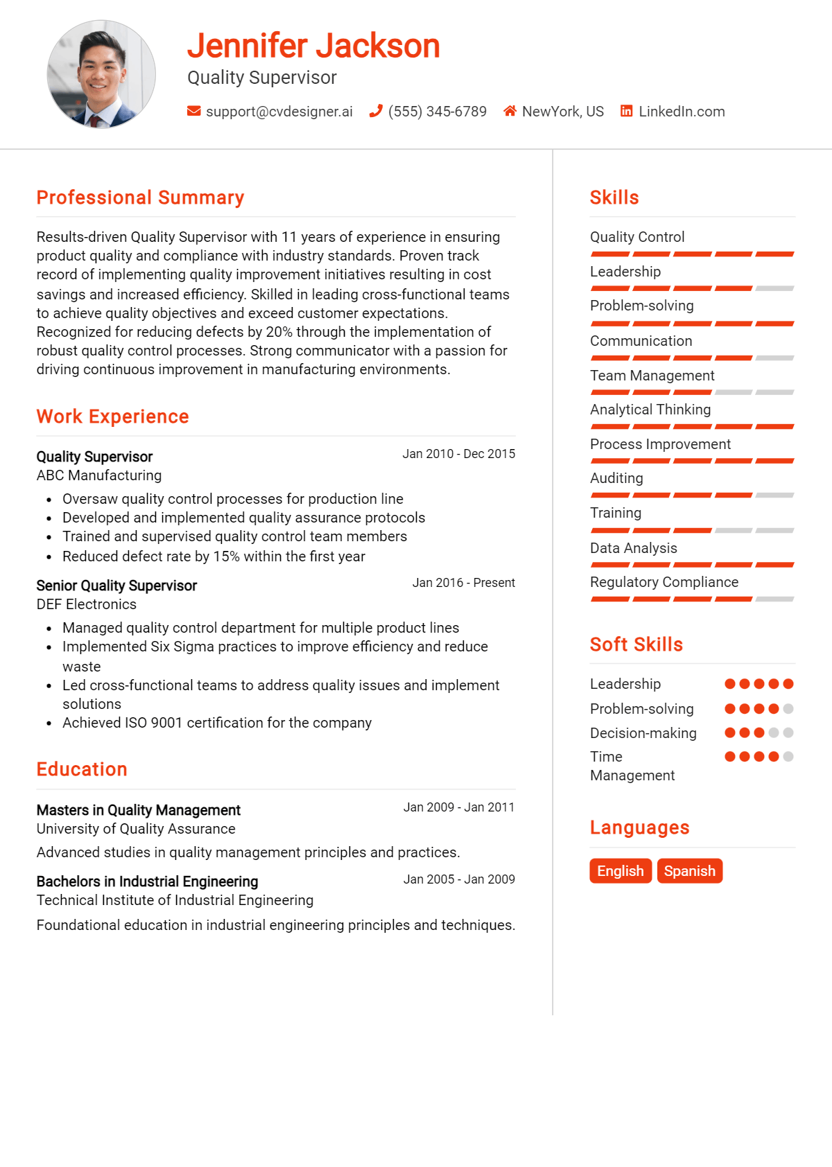 Quality Supervisor Resume Example for 2026: Tips to Stand Out Preview