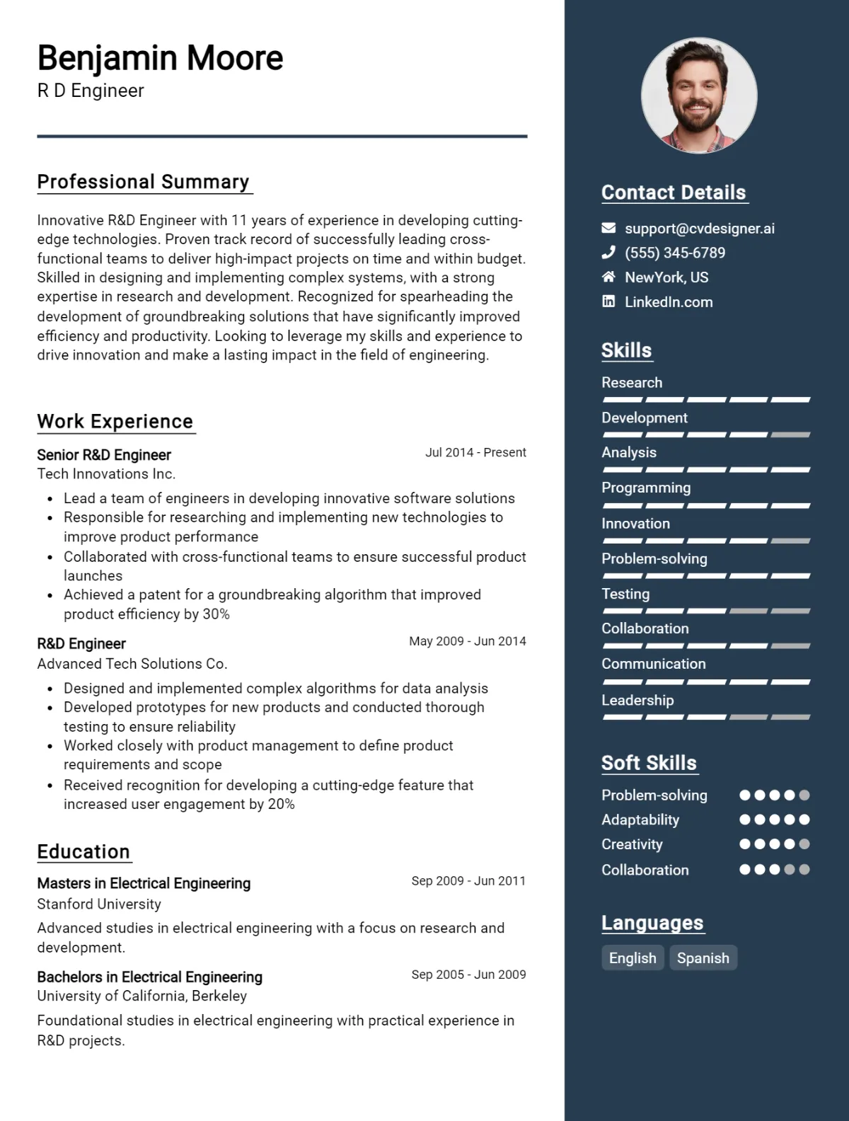 R&D Engineer CV Example For 2026: Best Writing Guide Preview