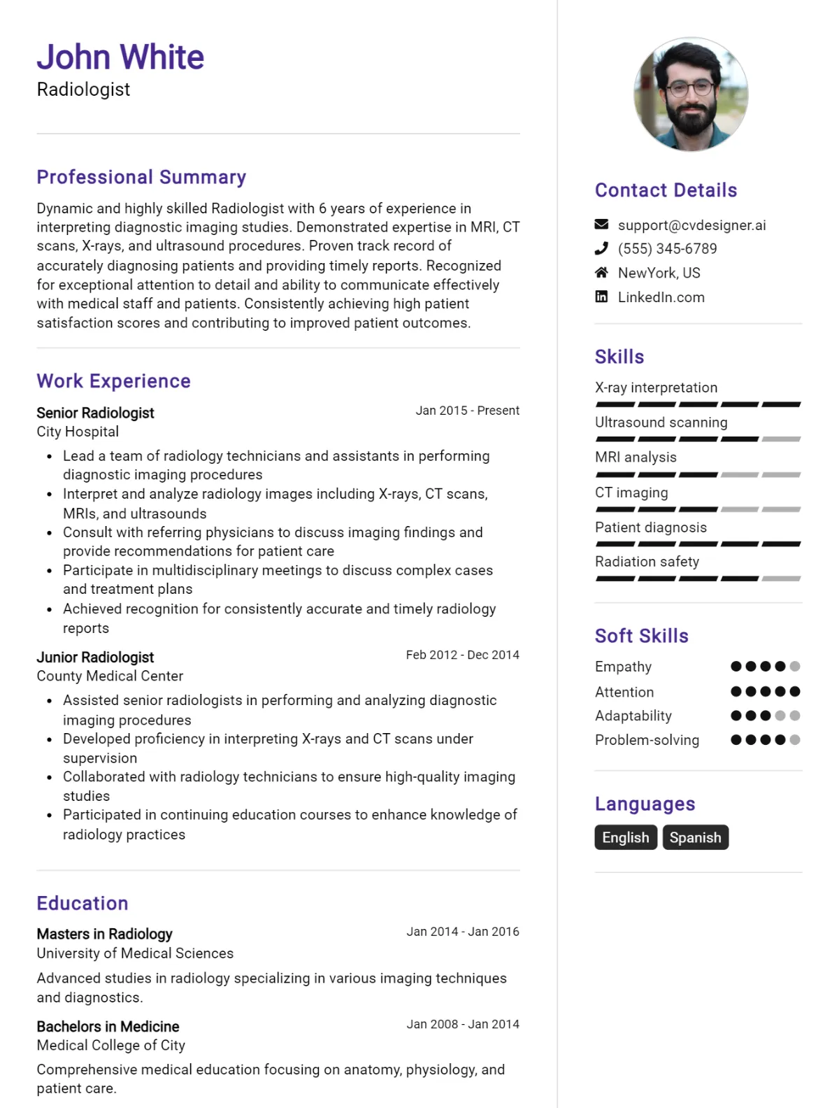 Radiologist CV Example For 2026: How to Craft a Winning CV Preview