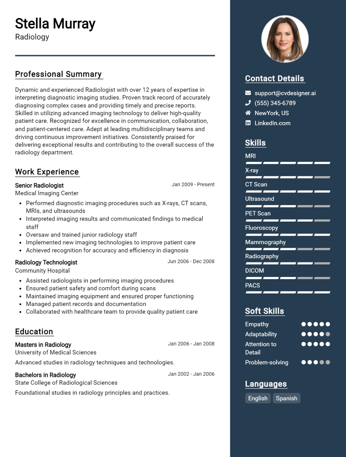 Radiology CV Example For 2026: Best Tips & Templates Preview