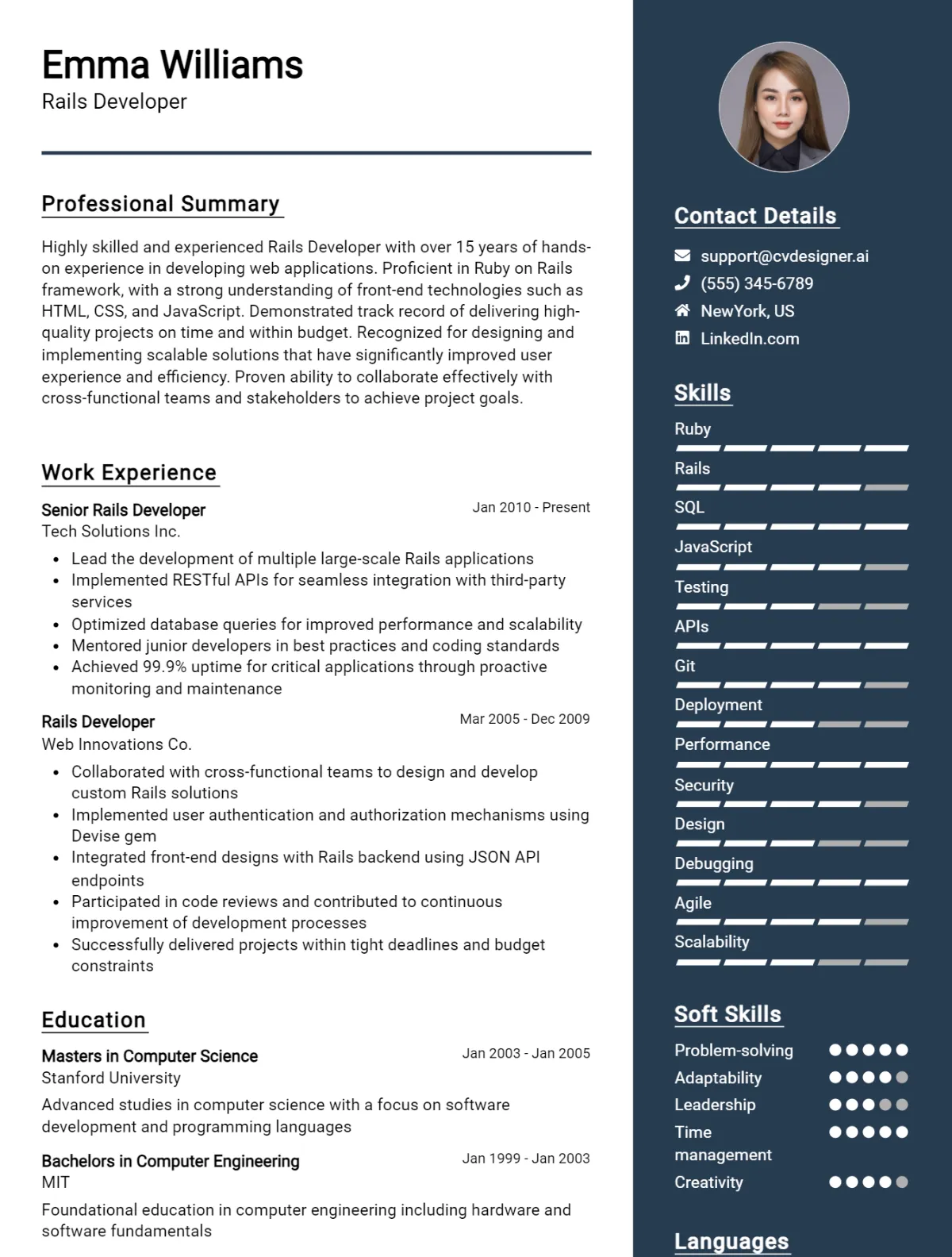 Rails Developer CV Example For 2026: Ultimate Guide Preview