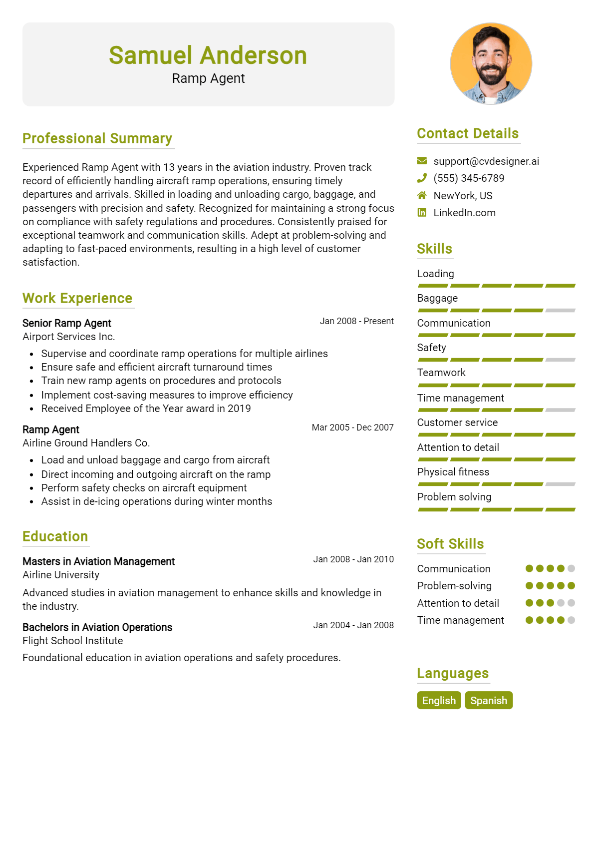 Ramp Agent Resume Example for 2026: Free Samples Preview