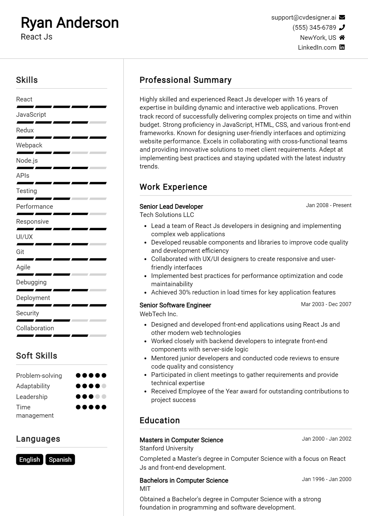14 React JS Developer Resume Examples for 2026: Tips & Templates Preview