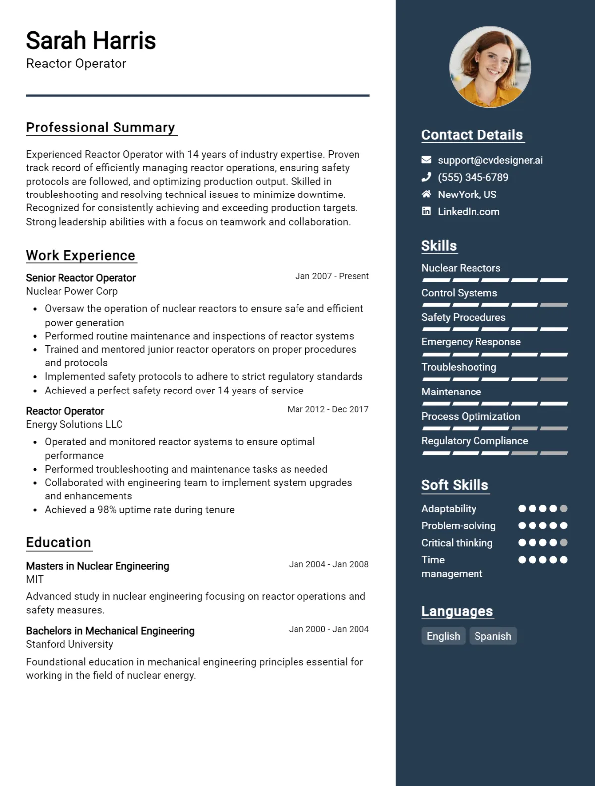 Reactor Operator CV Example For 2026: Top Tips & Samples Preview