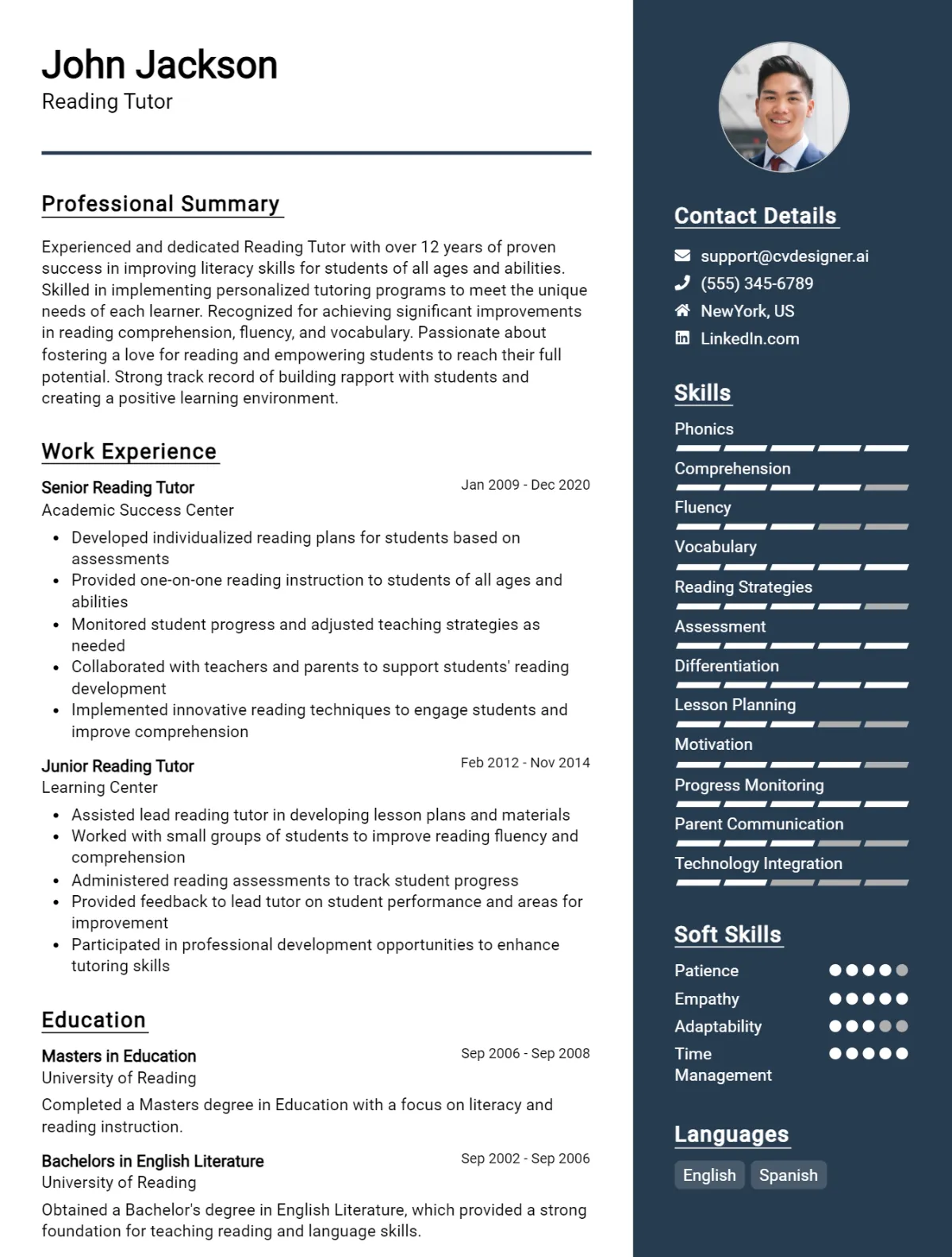 Reading Tutor CV Example For 2026: How to Craft a Winning CV Preview