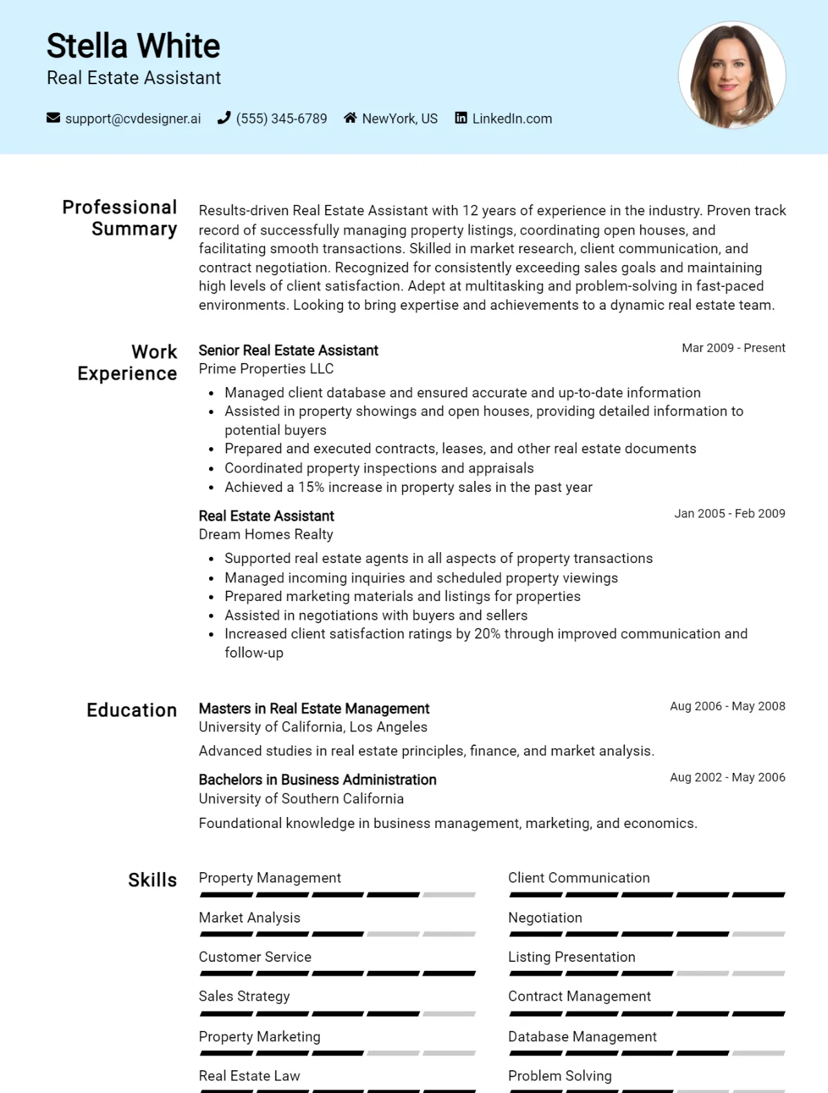 Real Estate Assistant CV Example For 2026: Expert Tips & Templates Preview