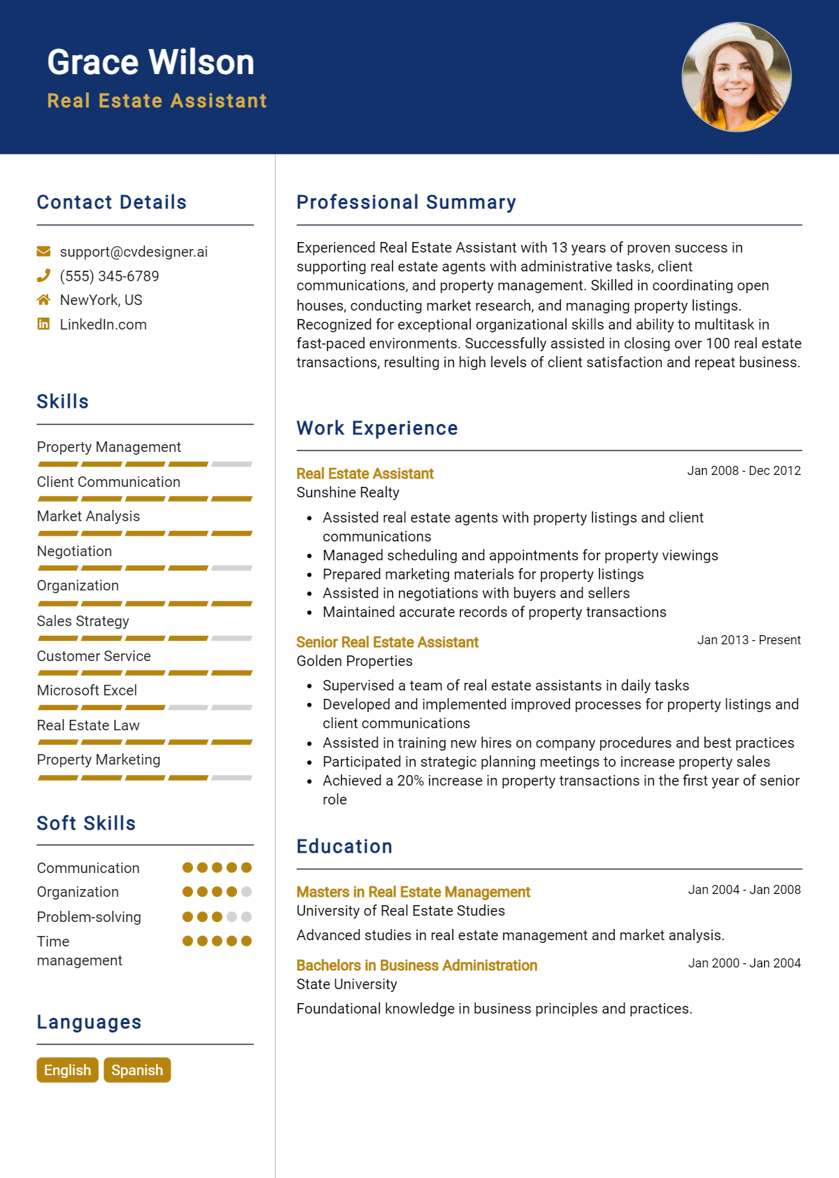 Real Estate Assistant Resume Example for 2026: Effective CV Writing Tips Preview