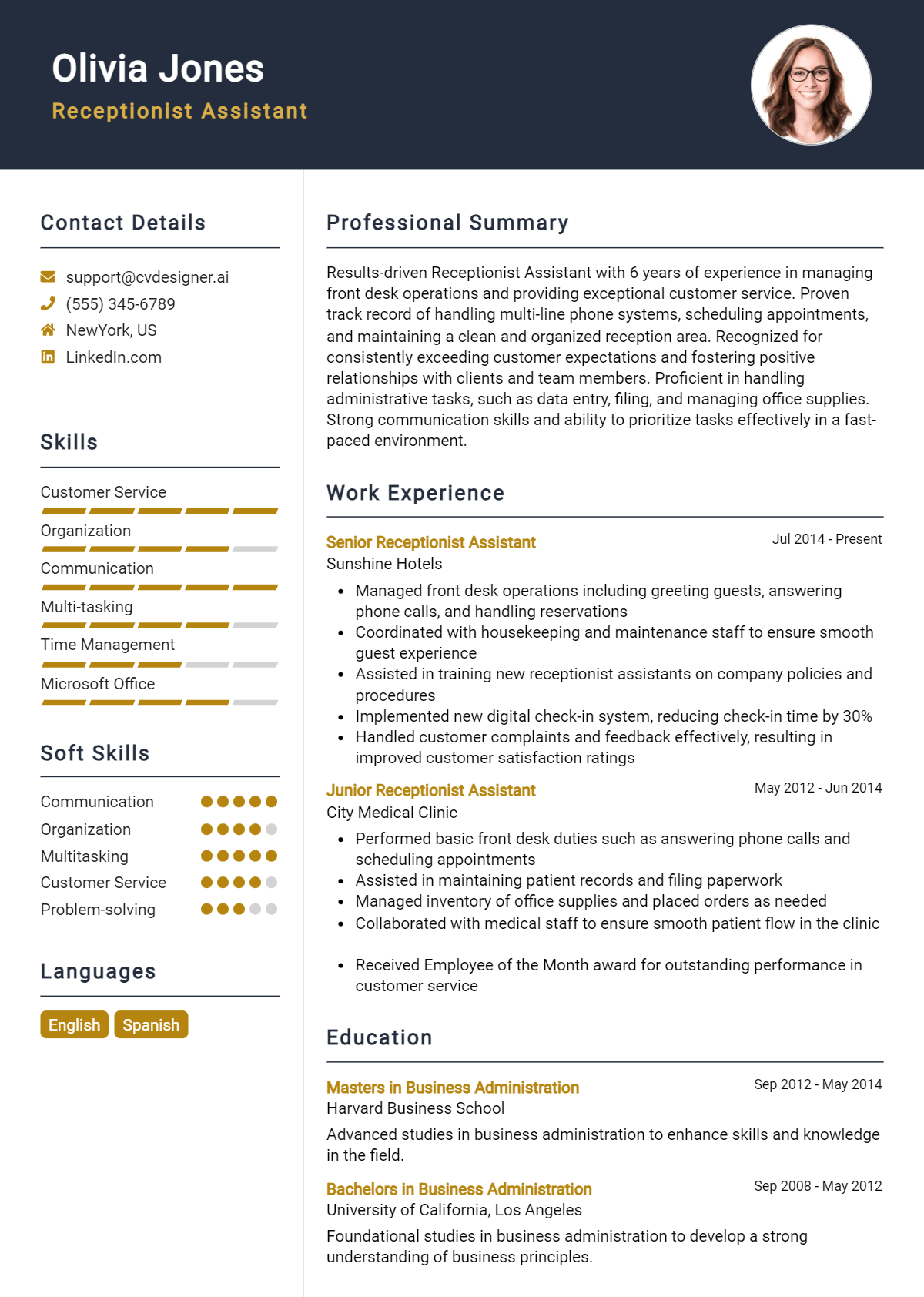 7 Receptionist Assistant Resume Examples for 2026: Top CV Skills Preview