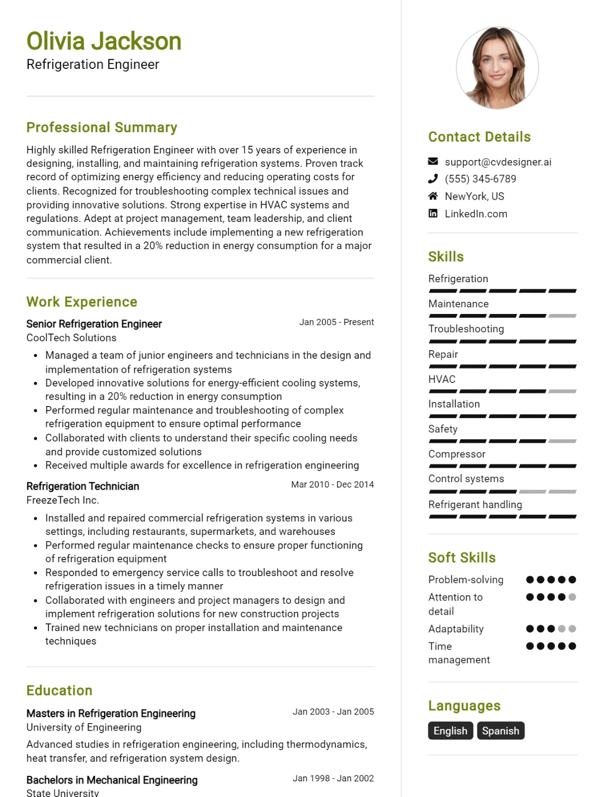 Refrigeration Engineer CV Example For 2026: Top Tips & Samples Preview