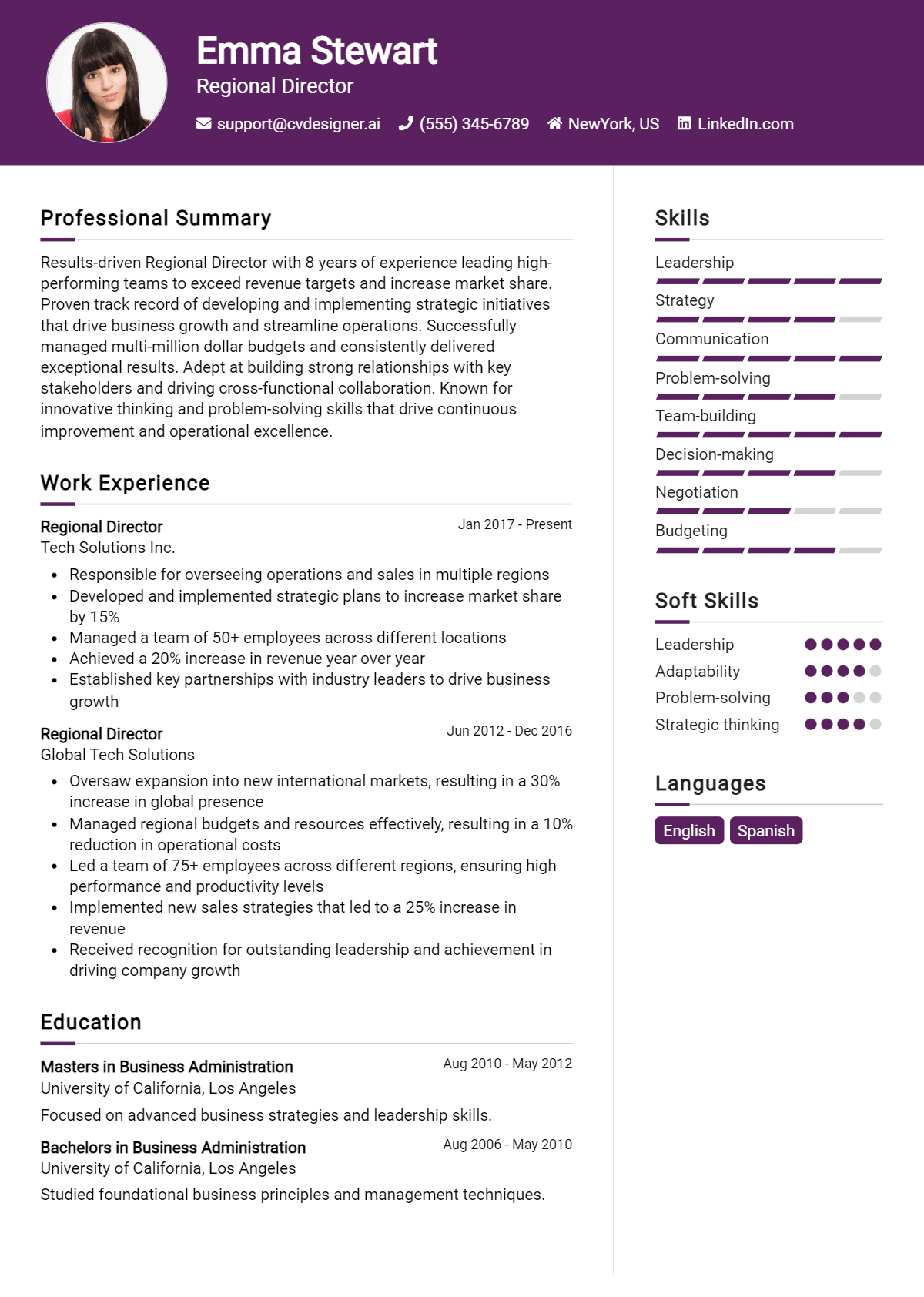 9 Regional Director Resume Examples for 2026: Writing Guide Preview