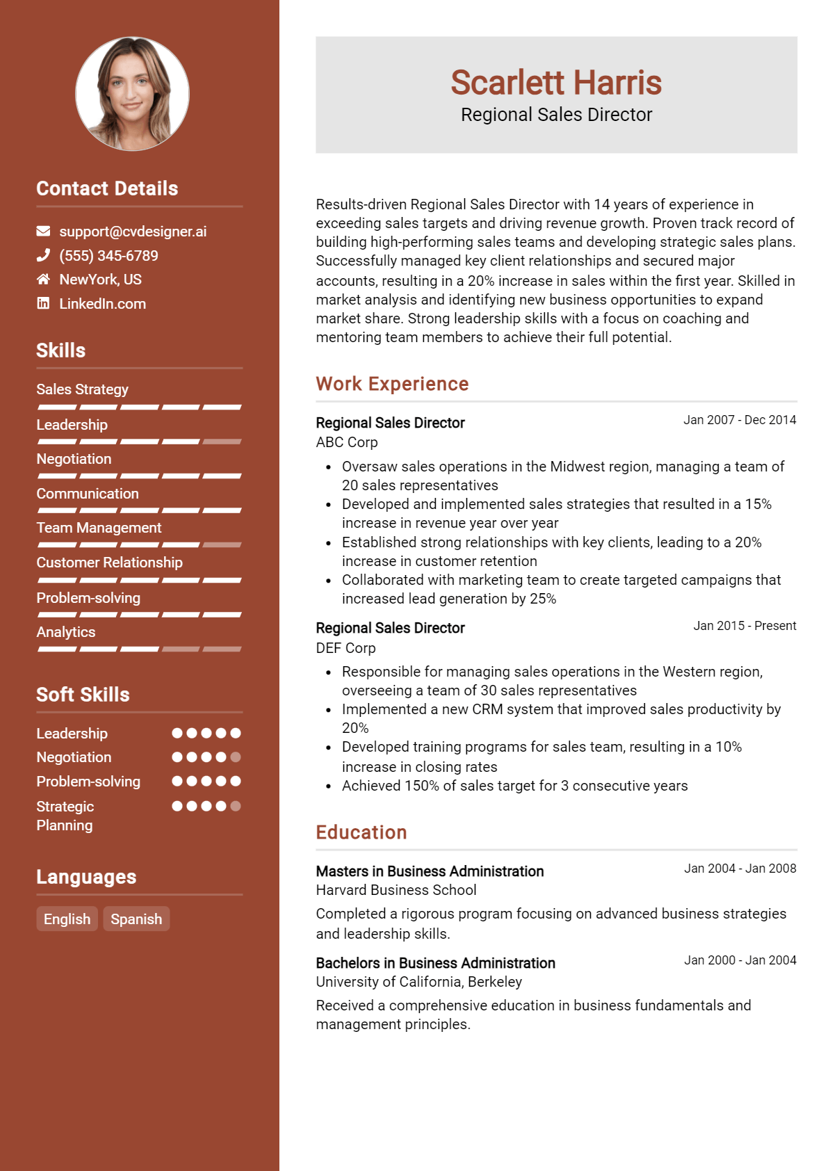 Regional Sales Director Resume Example for 2026: Tips to Stand Out Preview