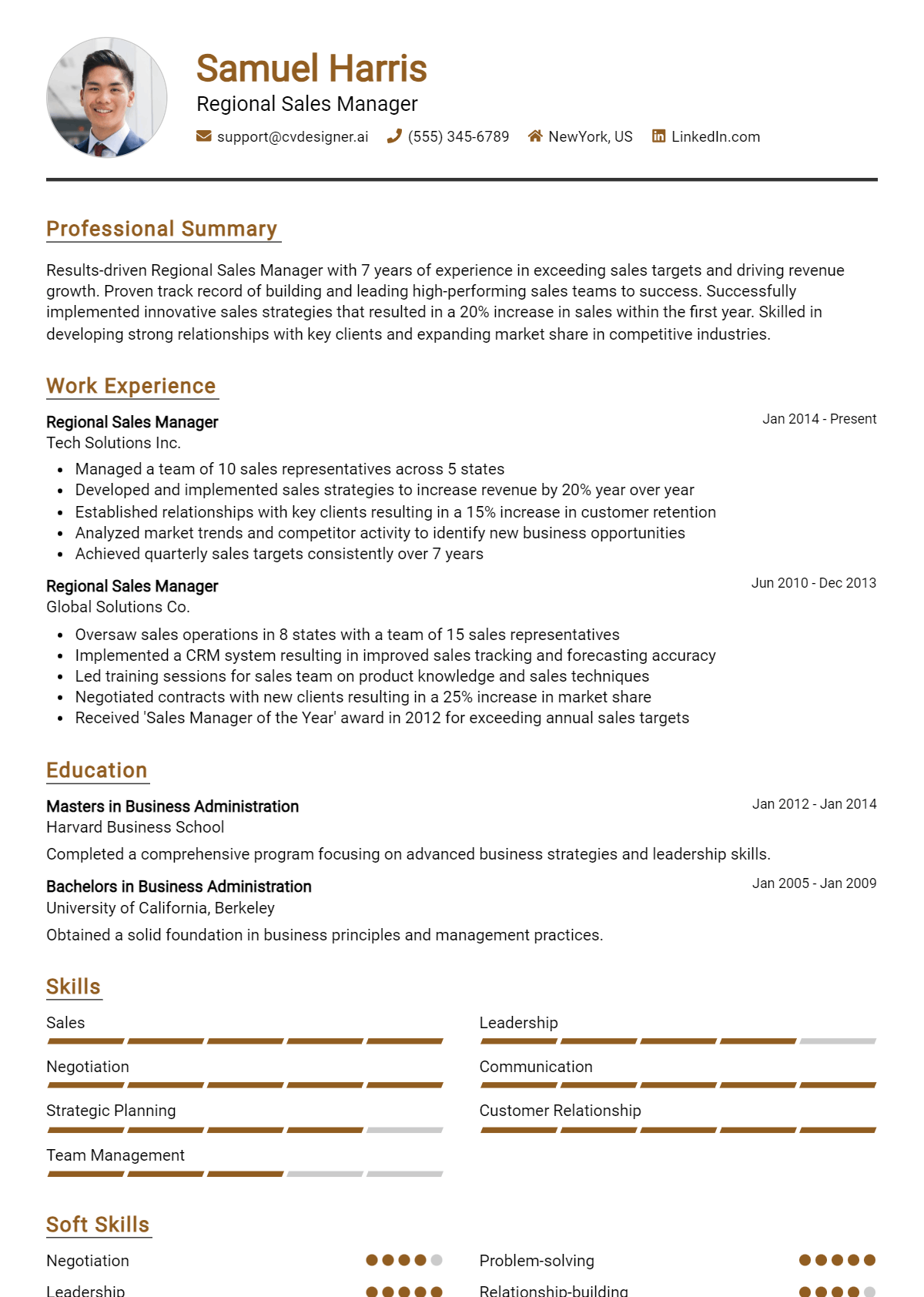 Regional Sales Manager Resume Example for 2026: Tips to Stand Out Preview