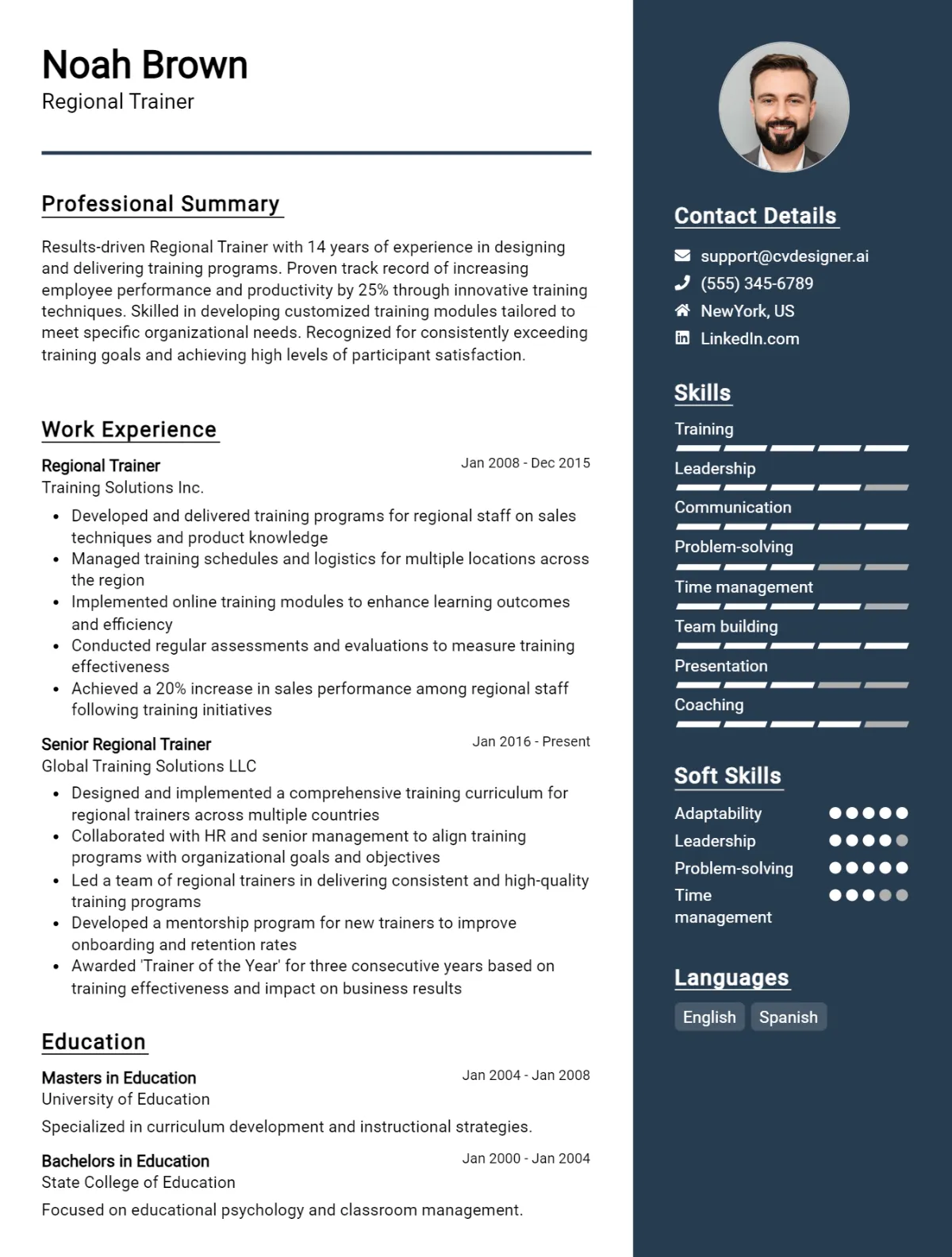 Regional Trainer CV Example For 2026: How to Create a Professional CV Preview
