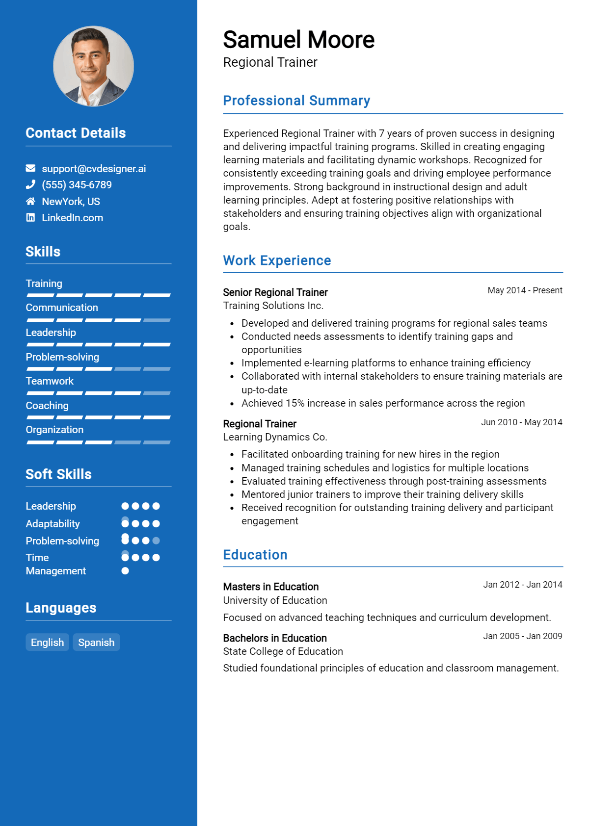 9 Regional Trainer Resume Examples for 2026: Tips & Templates Preview