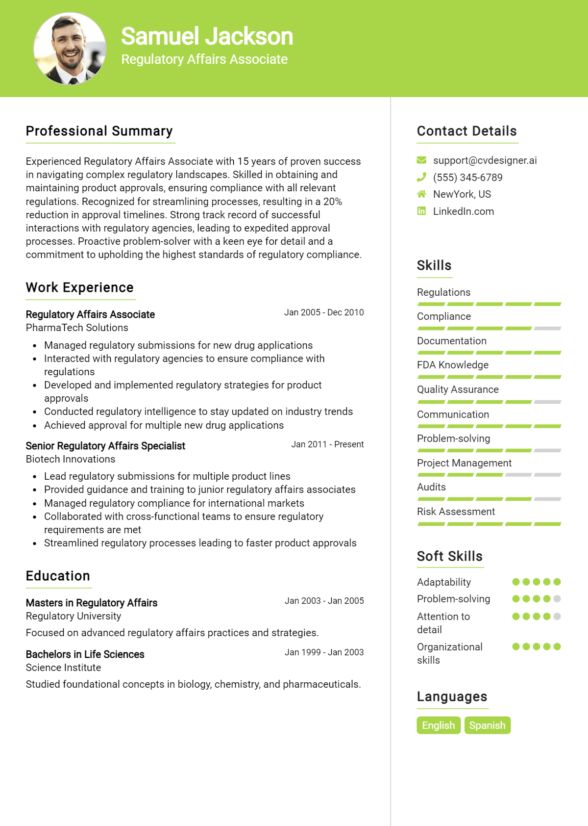 Regulatory Affairs Associate Resume Example for 2026: Tips to Stand Out Preview