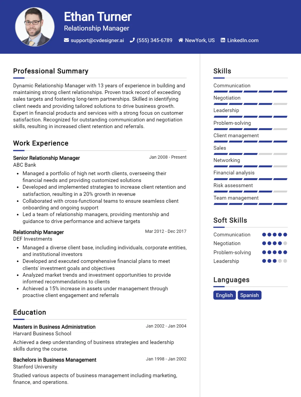 Relationship Manager CV Example For 2026: Effective CV Writing Tips Preview