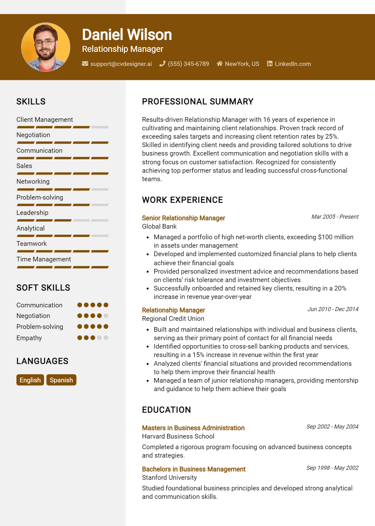 Relationship Manager Resume Example for 2026: Best Tips Preview