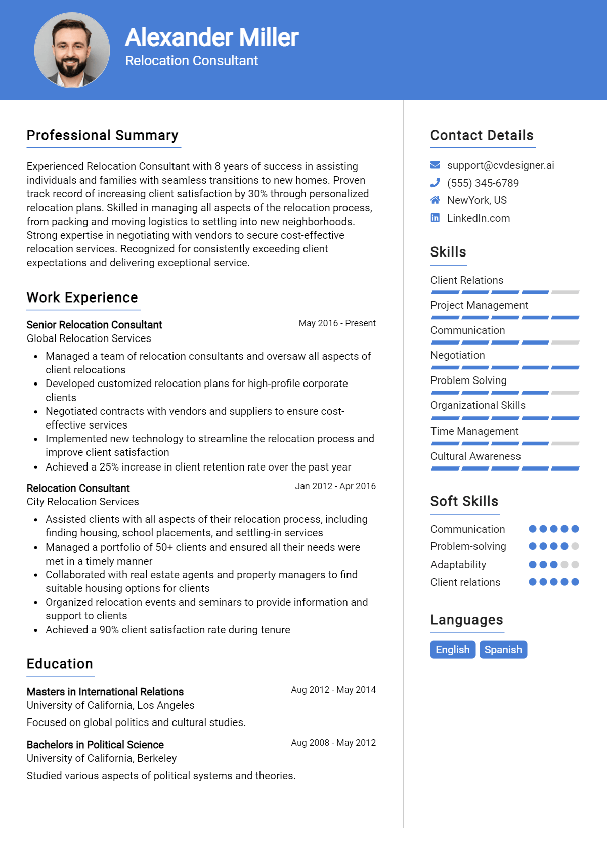 Relocation Consultant Resume Example for 2026: Effective CV Writing Tips Preview