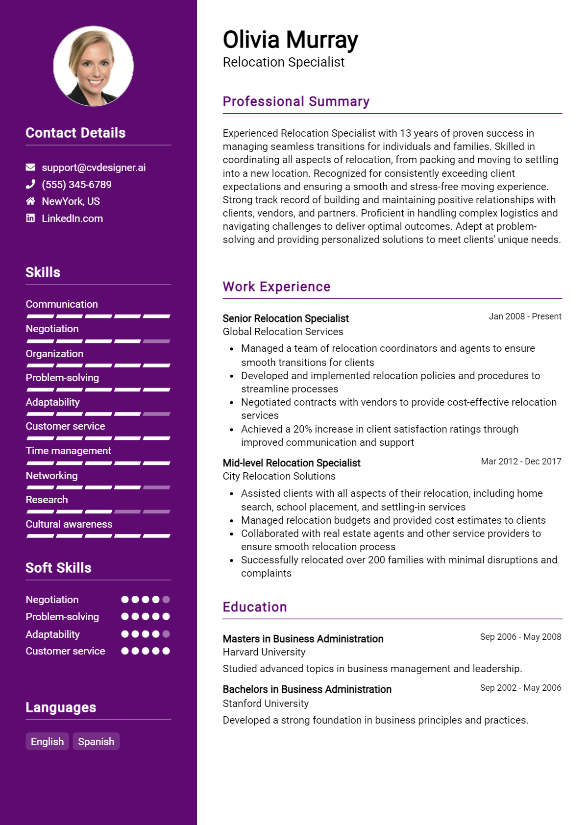 Relocation Specialist Resume Example for 2026: Proven Tips & Templates Preview