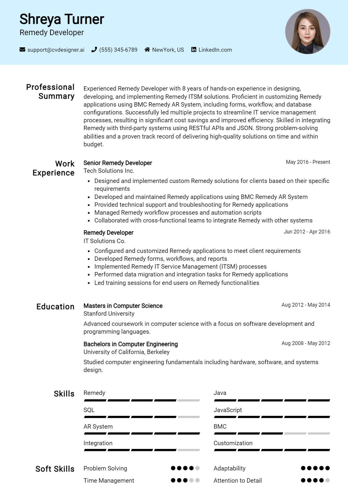 Remedy Developer Resume Example for 2026: Best Tips Preview