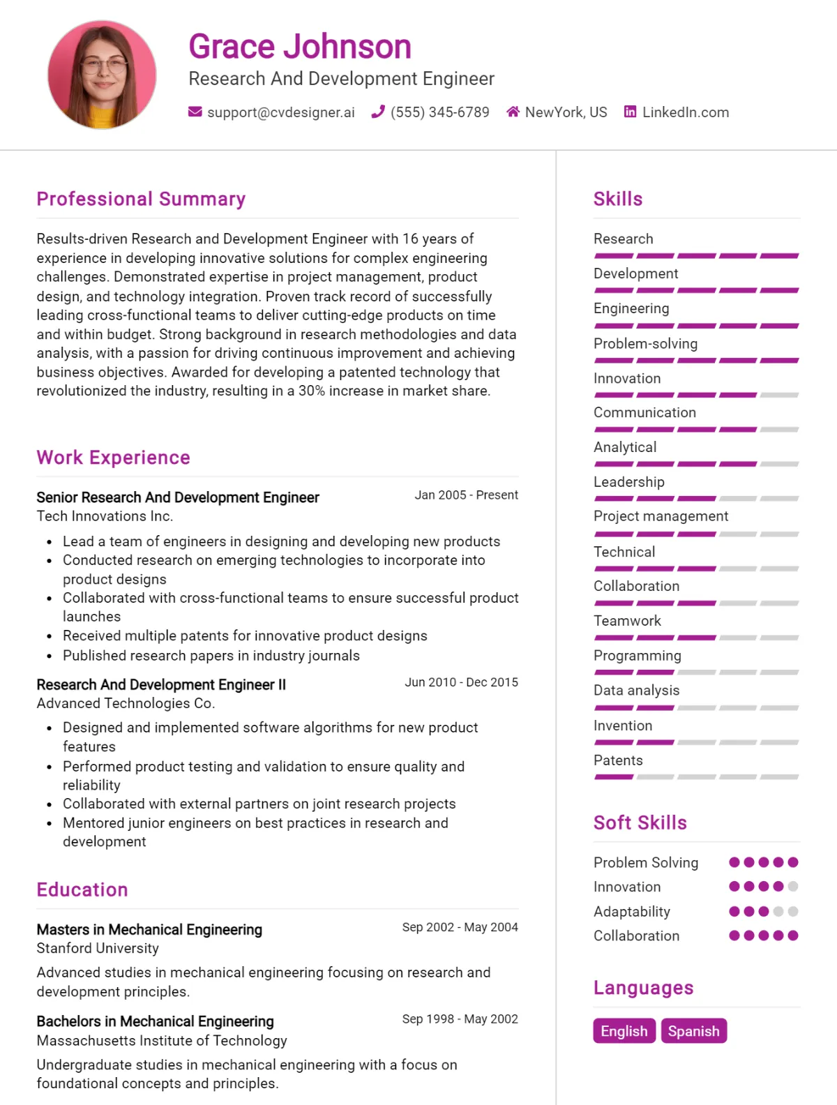 Research And Development Engineer CV Example For 2026: Top Tips & Samples Preview