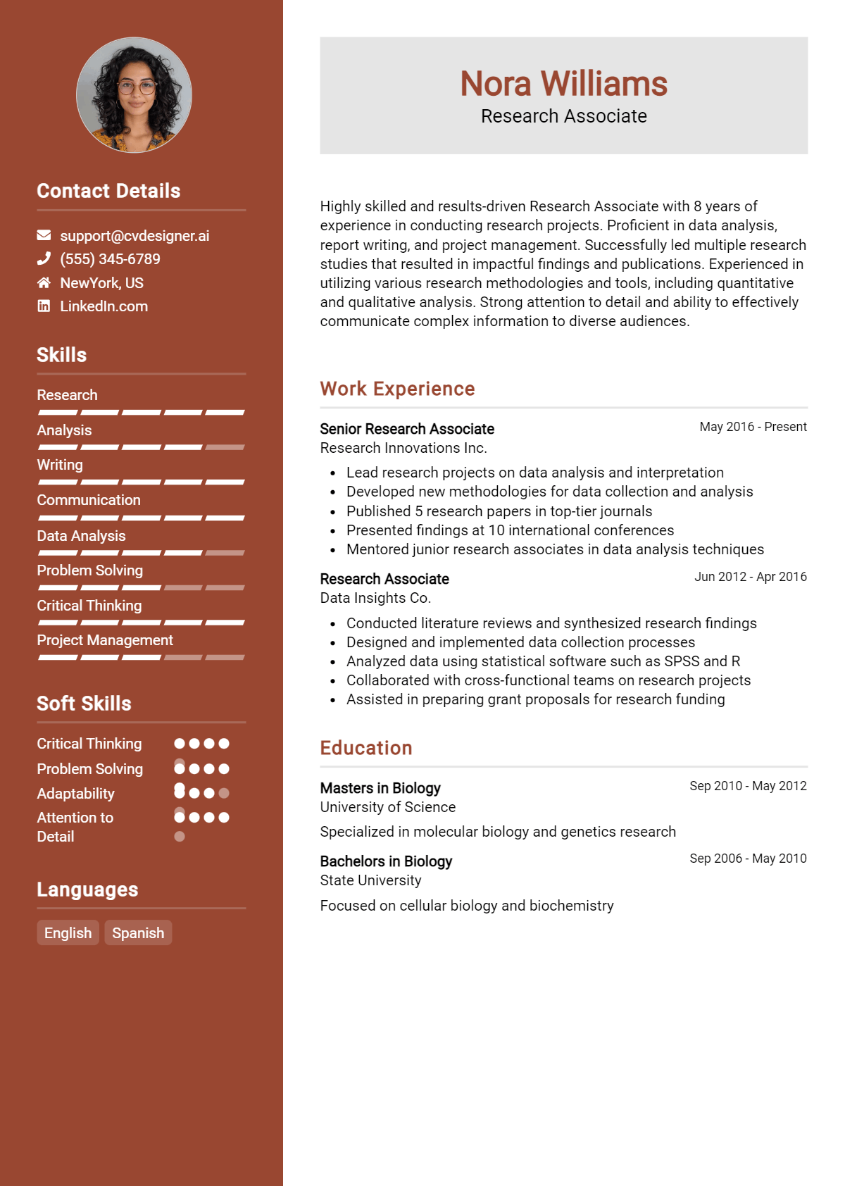 Research Associate Resume Example for 2026: How to Craft a Winning CV Preview