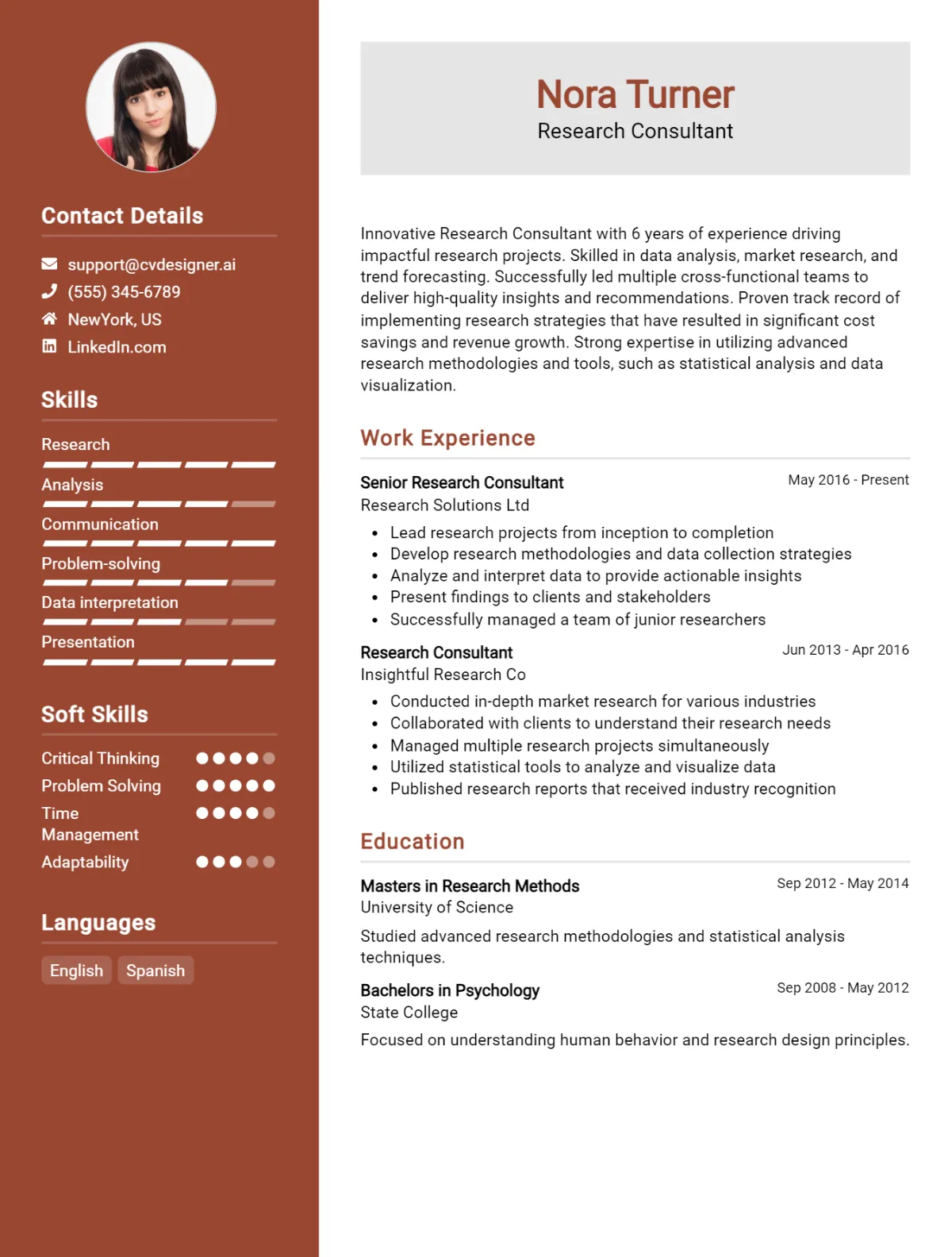 Research Consultant CV Example For 2026: Best Tips & Templates Preview