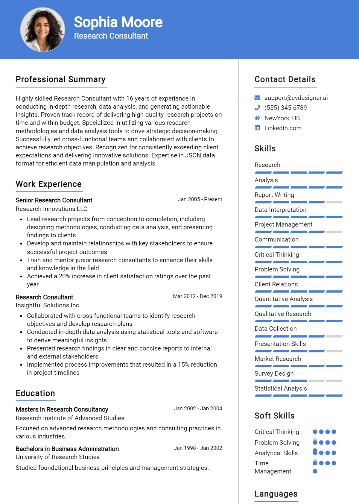 12 Research Consultant Resume Examples & Templates for 2026 Preview