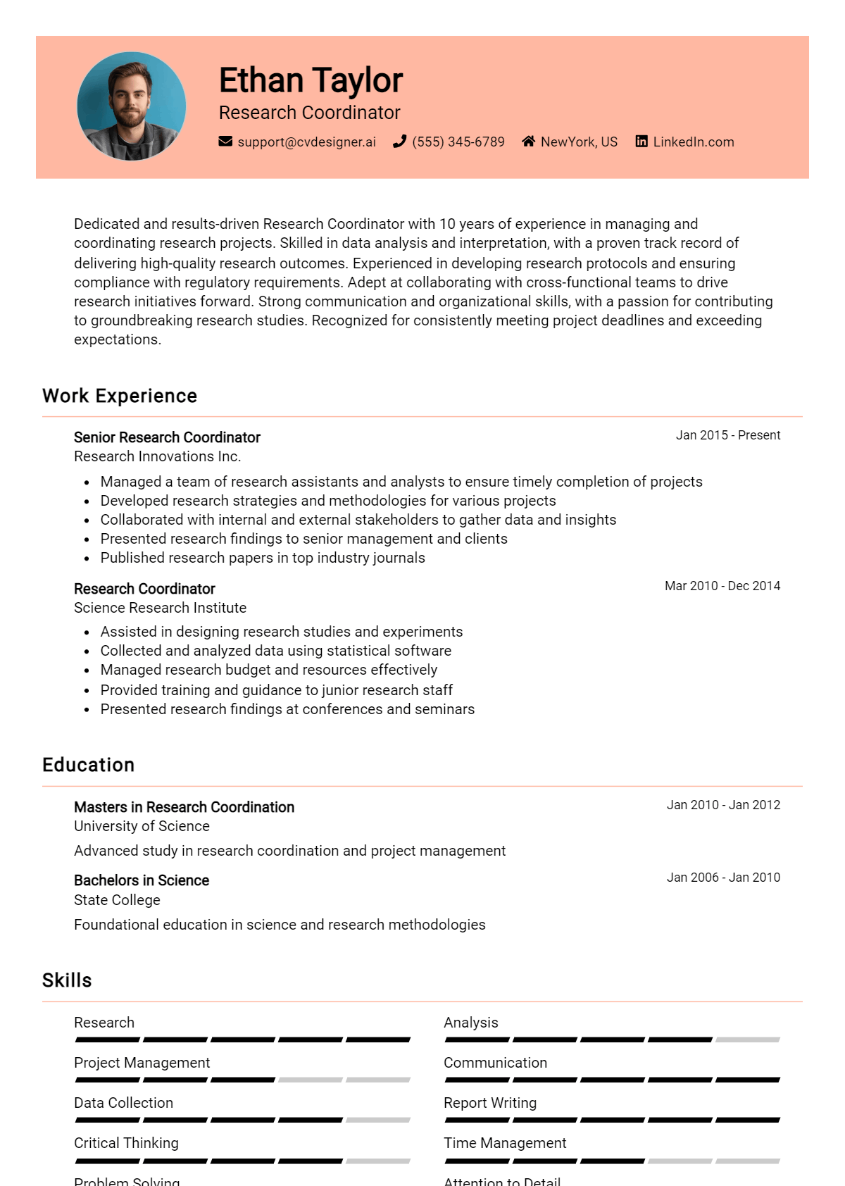 12 Research Coordinator Resume Examples & Templates for 2026 Preview