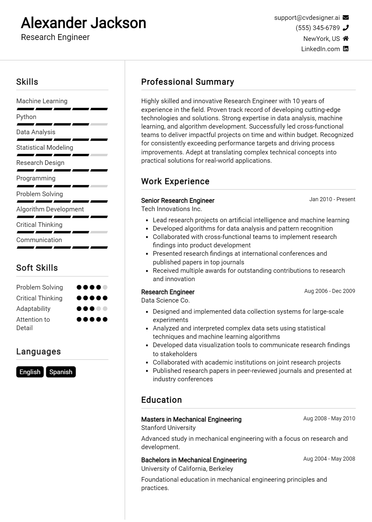 12 Research Engineer Resume Examples & Templates for 2026 Preview