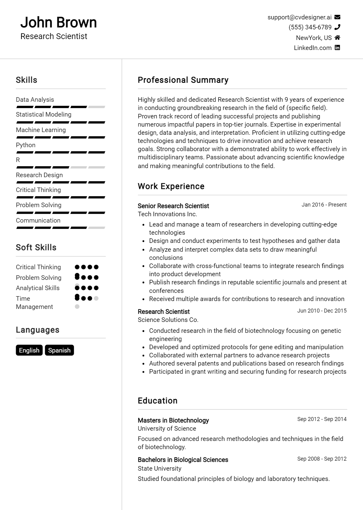12 Research Scientist Resume Examples & Templates for 2026 Preview