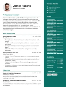 Reservation Agent CV Example Reservation Agent CV Example