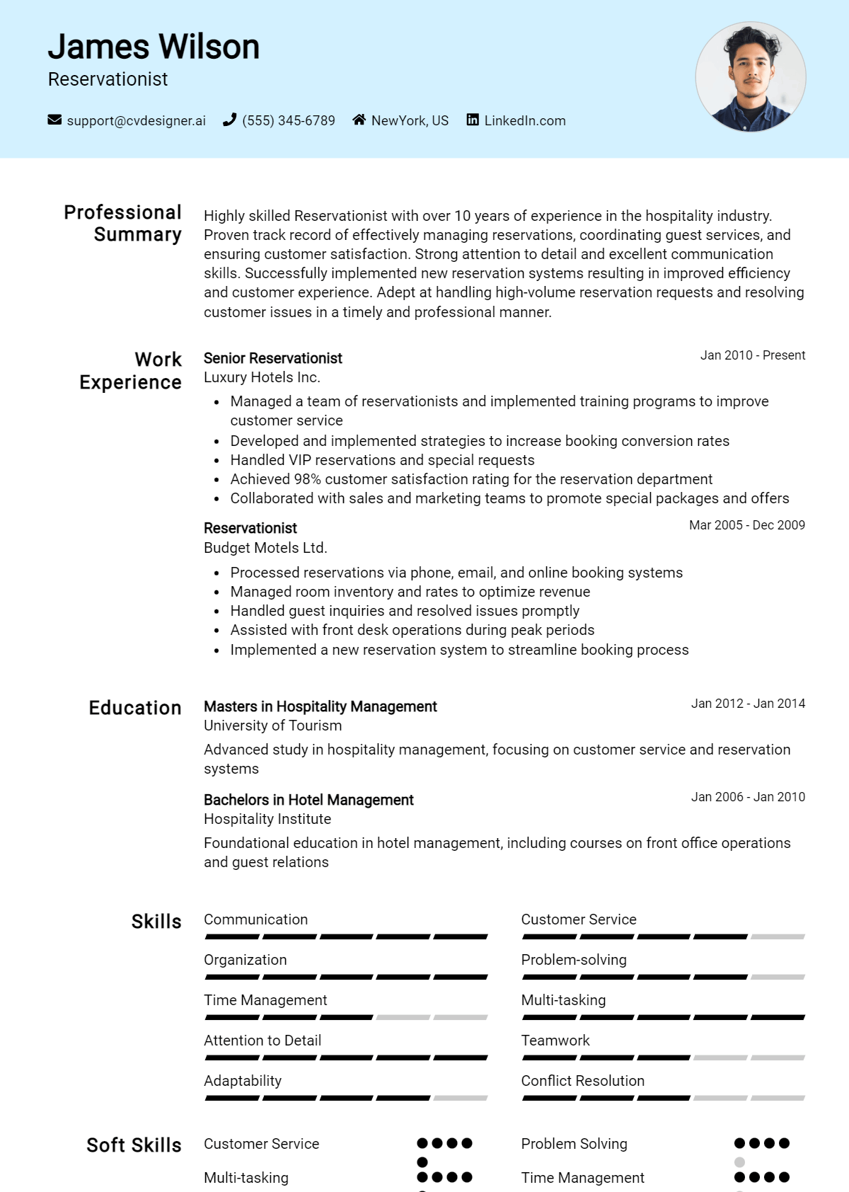 Reservationist Resume Example for 2026: How to Craft a Winning CV Preview