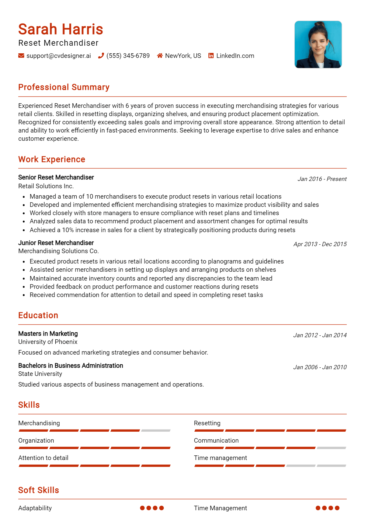 Reset Merchandiser Resume Example for 2026: Effective CV Writing Tips Preview