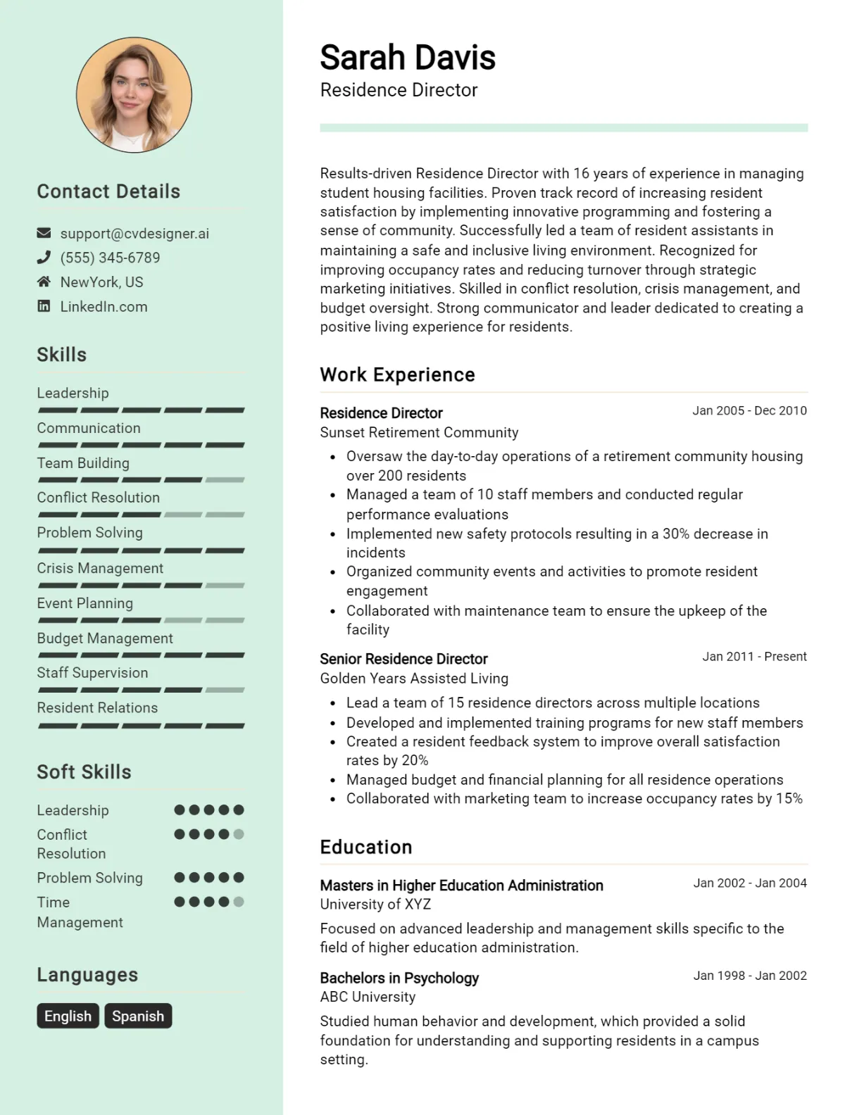 Residence Director CV Example For 2026: Top Tips & Samples Preview