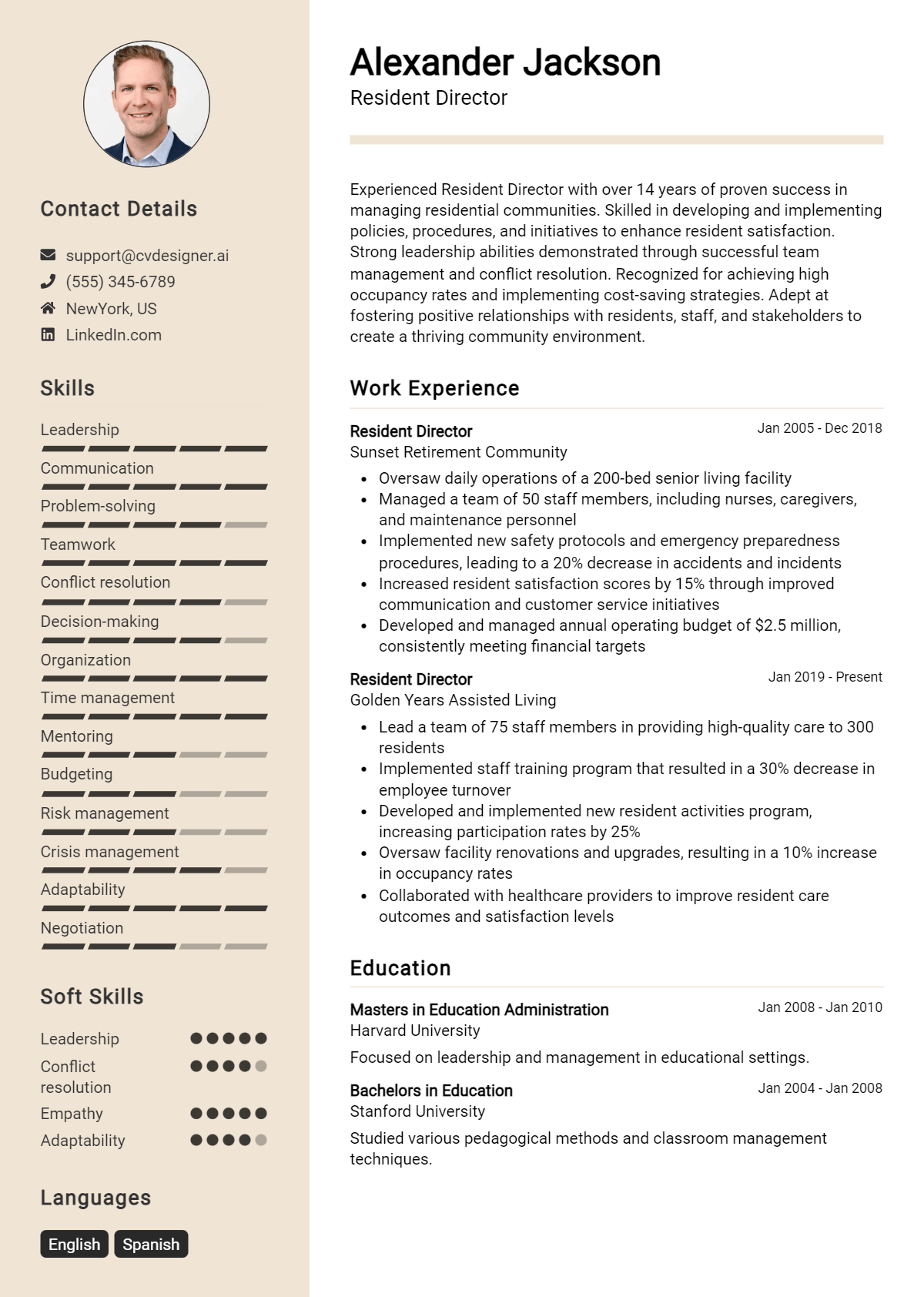 Resident Director Resume Example for 2026: Expert Tips Preview