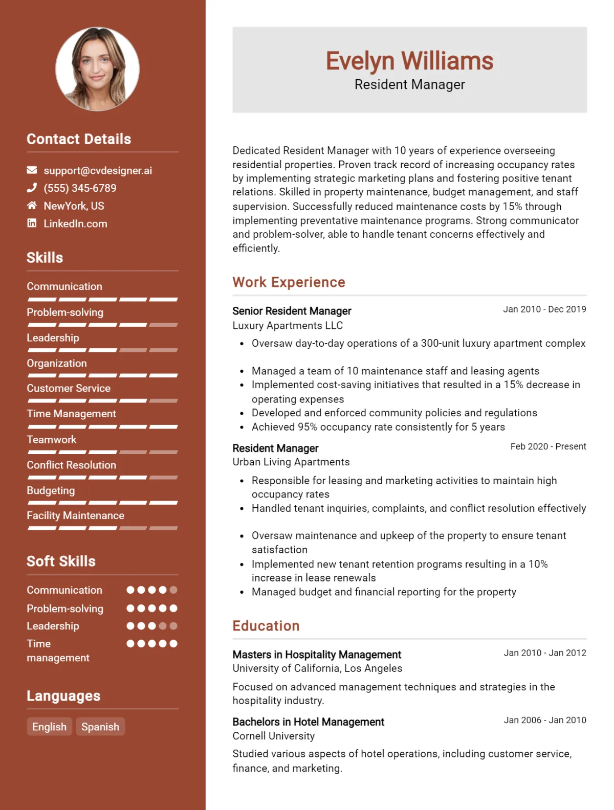 Resident Manager CV Example For 2026: Expert Tips & Templates Preview
