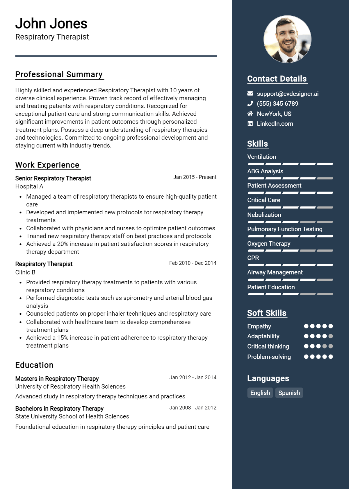 Respiratory Therapist Resume Example for 2026: Tips & Templates Preview