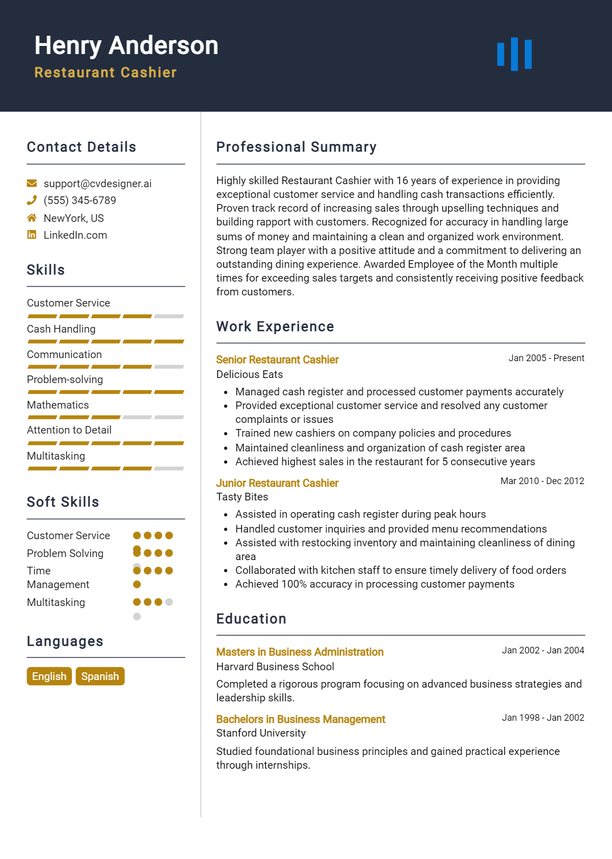 Restaurant Cashier Resume Example for 2026: Best Formatting Tips Preview