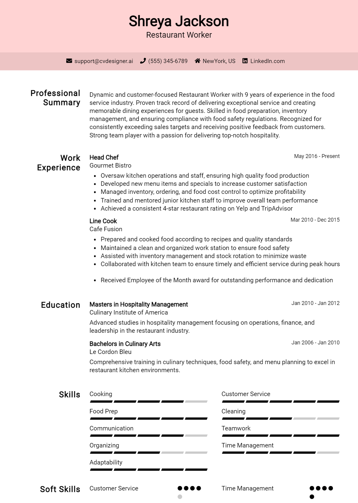 Restaurant Worker Resume Example for 2026: Proven Tips & Templates Preview