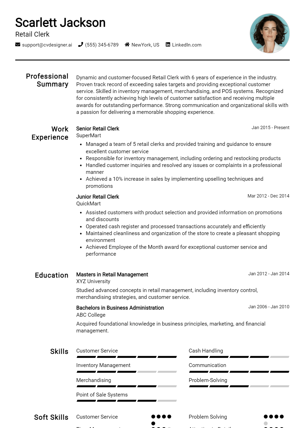 18 Retail Clerk Resume Examples And Templates for 2026 Preview