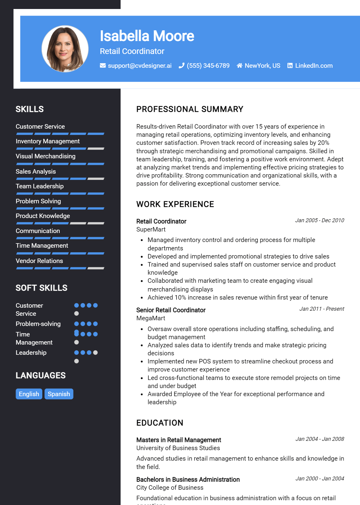 18 Retail Coordinator Resume Examples And Templates for 2026 Preview