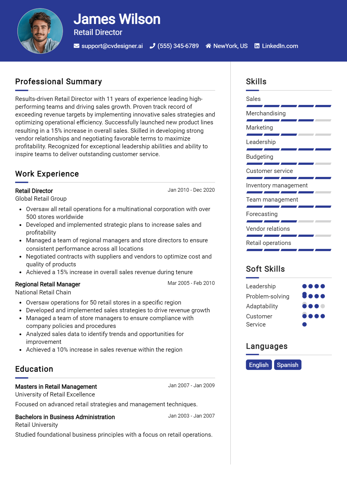 18 Retail Director Resume Examples And Templates for 2026 Preview