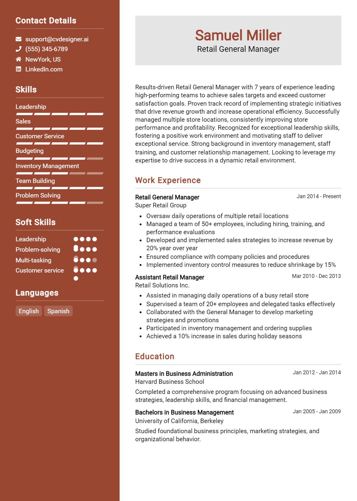 18 Retail General Manager Resume Examples And Templates for 2026 Preview