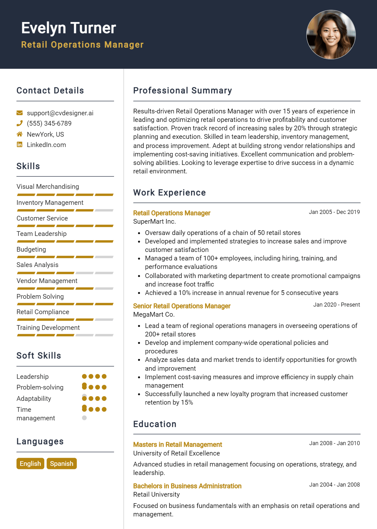 Retail Operations Manager Resume Example for 2026: Best Formatting Tips Preview
