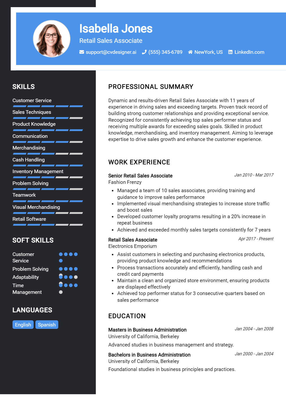 Retail Sales Associate Resume Example for 2026: Best Writing Guide Preview