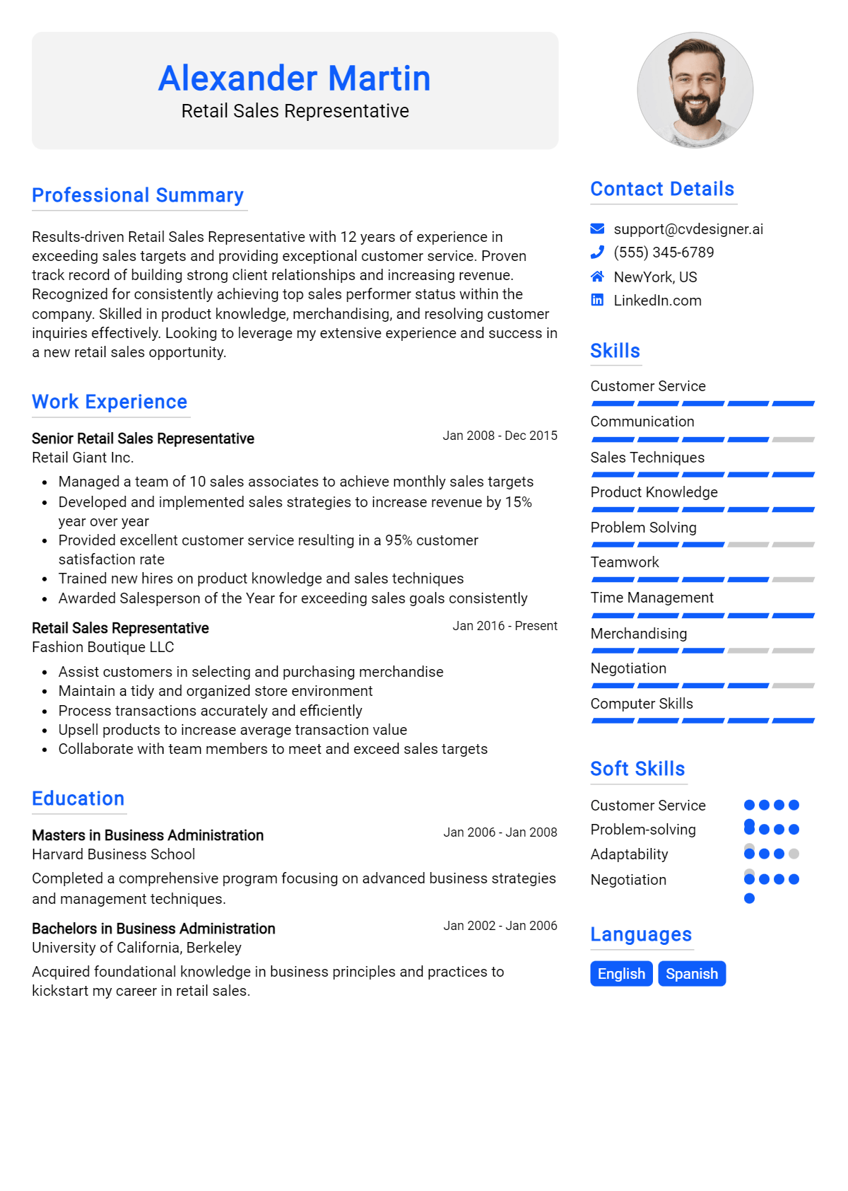 18 Retail Sales Representative Resume Examples And Templates for 2026 Preview