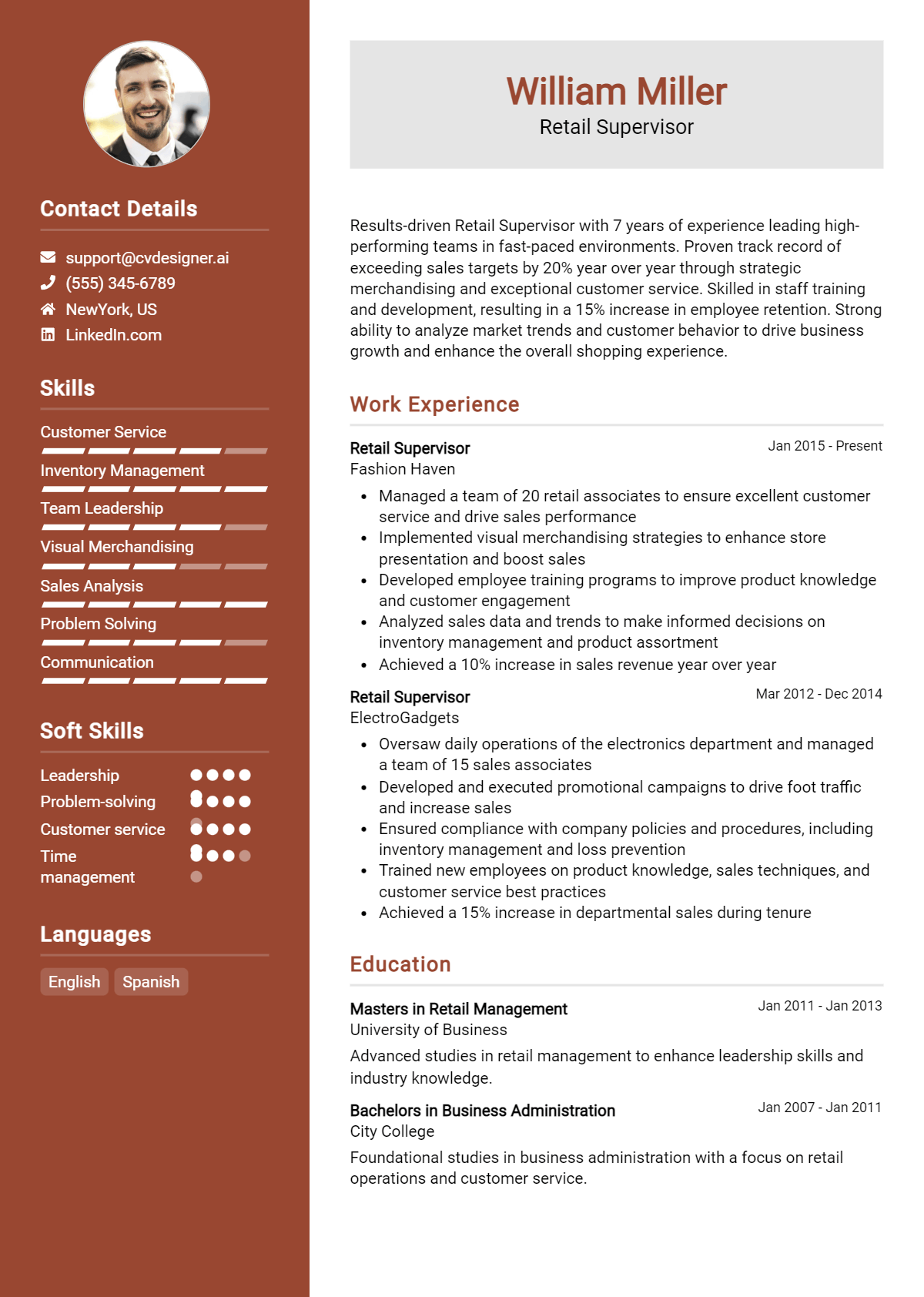 18 Retail Supervisor Resume Examples And Templates for 2026 Preview