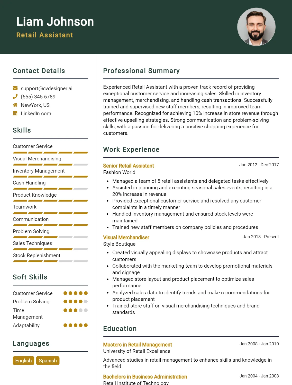 Retail Assistant CV Example For 2026: Proven Tips & Templates Preview