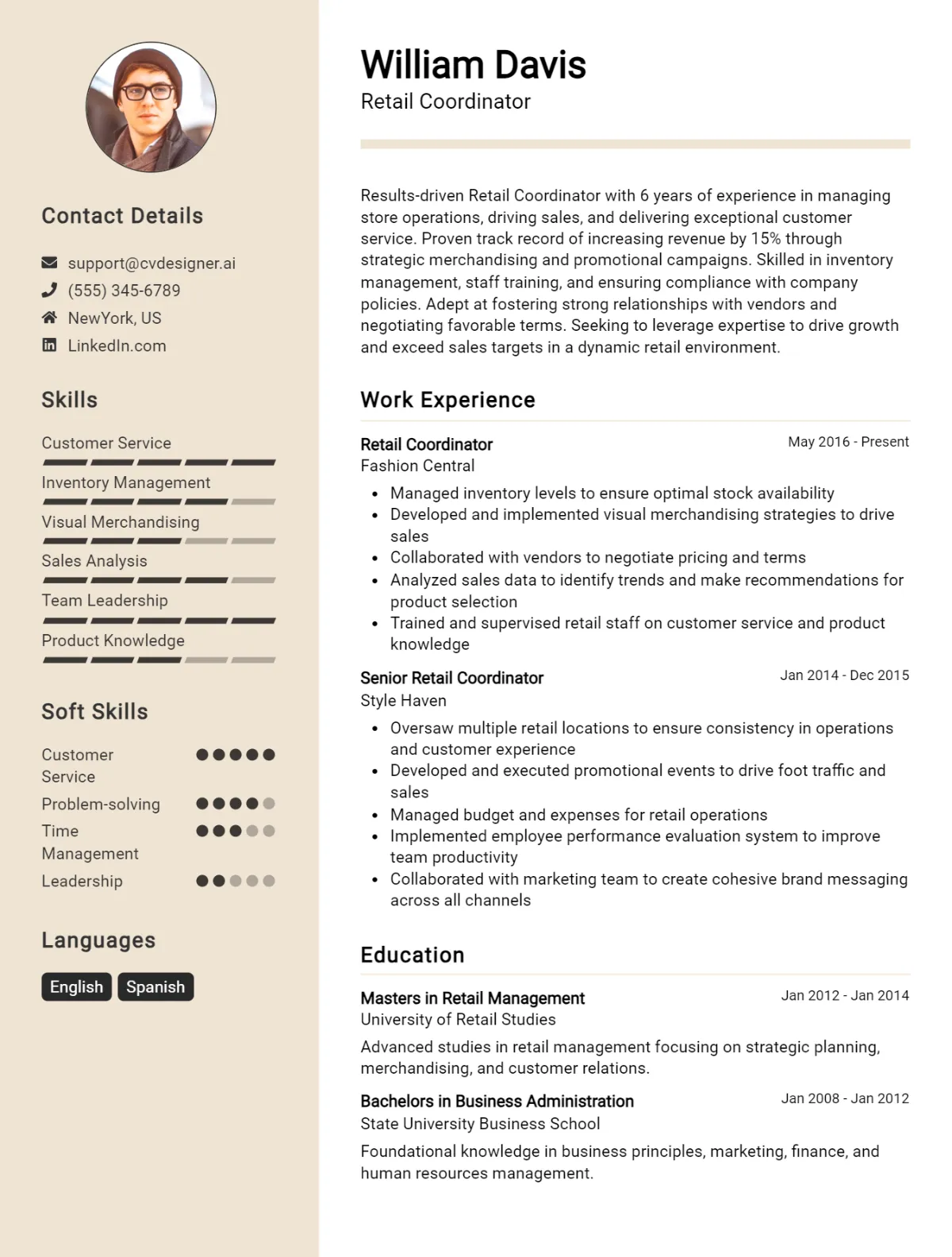 Retail Coordinator CV Example For 2026: How to Create a Professional CV Preview
